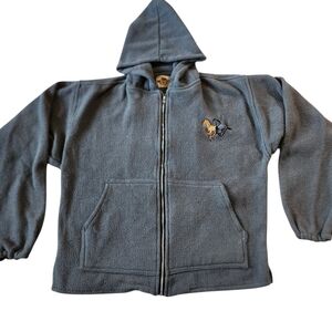Vintage Earth Ragz Full Zip Fleece Horse Embroidered Nature Hoodie Sz XL